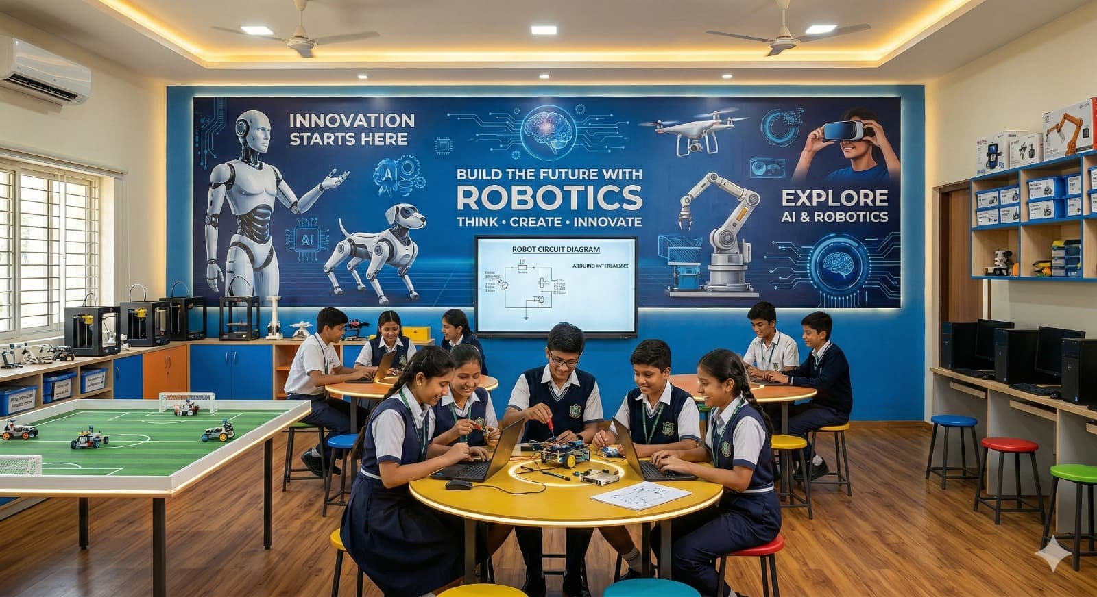 Students learning STEM